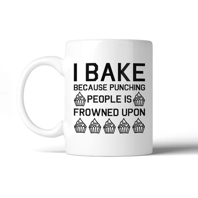 Adalbert I Bake Because Punching People Cute Funny Graphic Coffee Mug