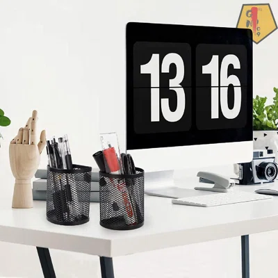 Magnetic Basket Set Of 2, Magnetic Pencil Holder With 3 Strong Magnets, Black Metal Magnetic Organizer, Magnetic Basket For Refrigerator, Whiteboard,