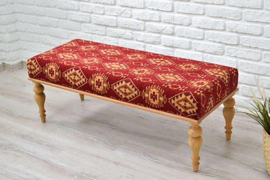 Exclusive Turkish Bench/Wood Work Bench Handmade Furniture Long Ottoman For Home Decor Dining Table Seat Sitting Chair