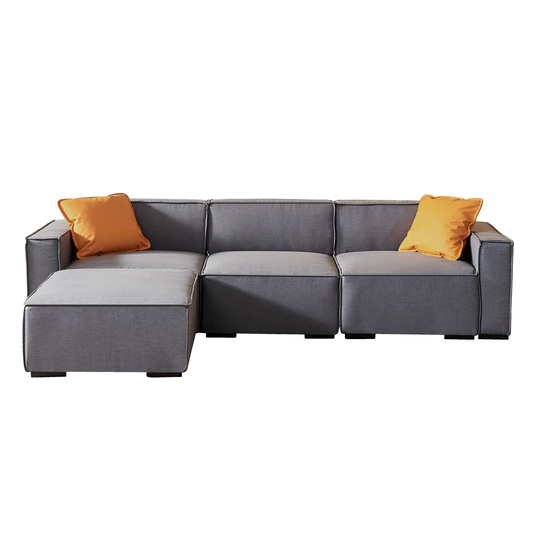 Modular L Shape Sofa with Convertible Ottoman Chaise