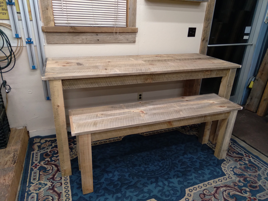 Farmhouse Table, Counter Height Dining Room Table, 72" X 28" Deep 30 To 42" High | Pictured Is 22"Deep & 36"H