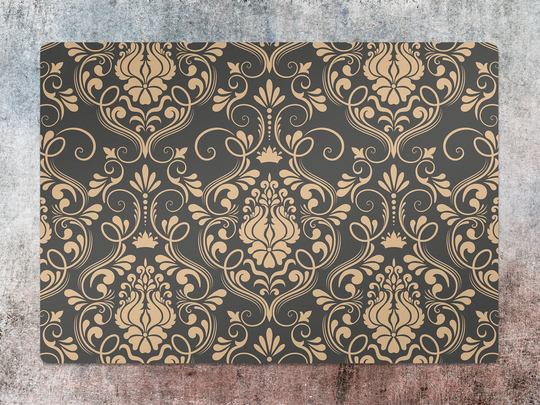 Classical Luxury Chair Mat, Brown Protective Gray Splat Art Deco Vinyl Floor Office Decor, Room Rug, Gift Idea