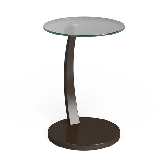 Accent Table, C-shaped, End, Side, Snack, Living Room, Bedroom, Laminate, Tempered Glass, Clear, Contemporary, Modern