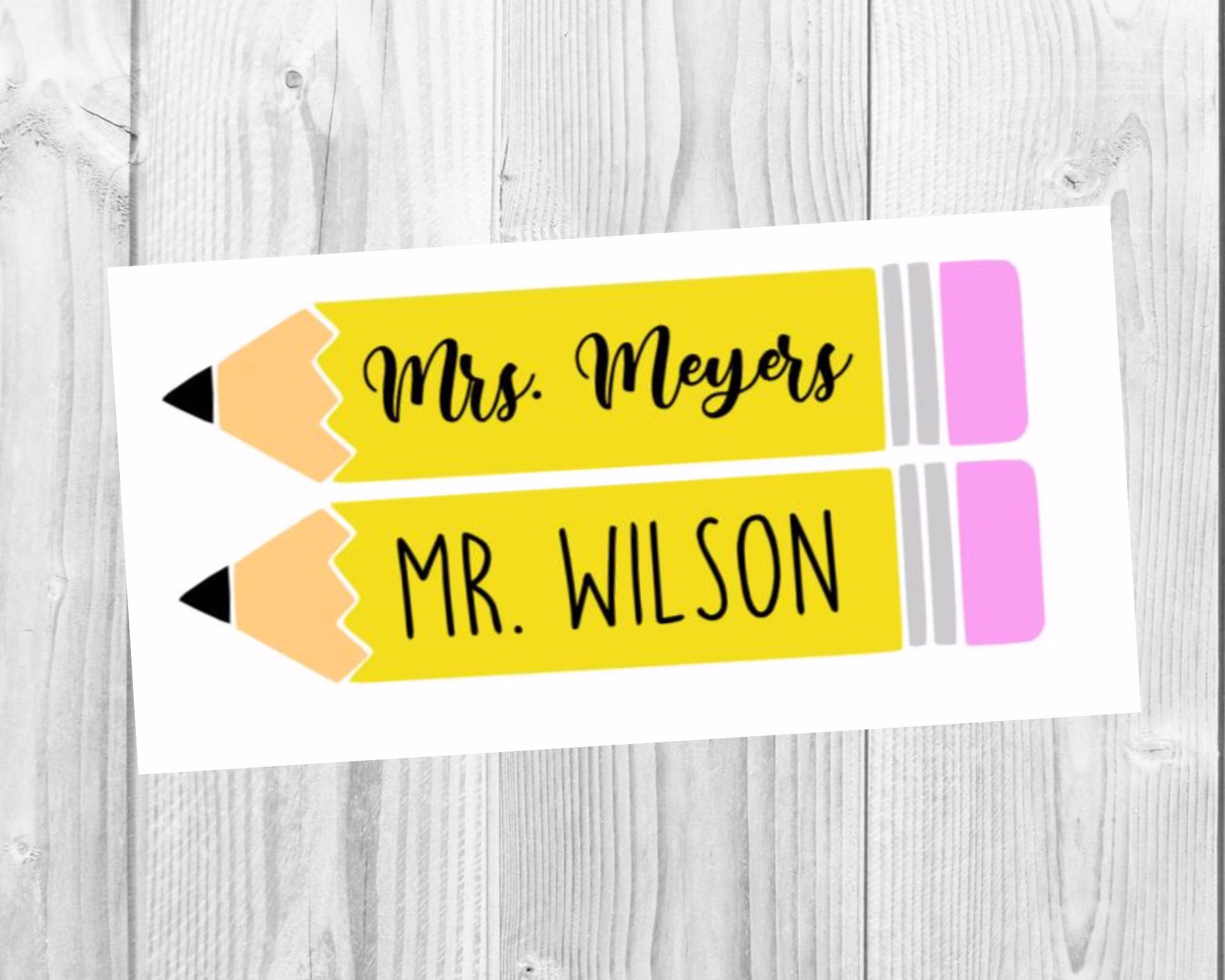Personalized Teacher Pencil Decal | Appreciation Gifts Decals Name Sticker Classroom