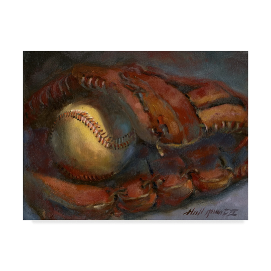 Hall Groat Ii 'Baseball and Mitt' Canvas Art - Multi-color