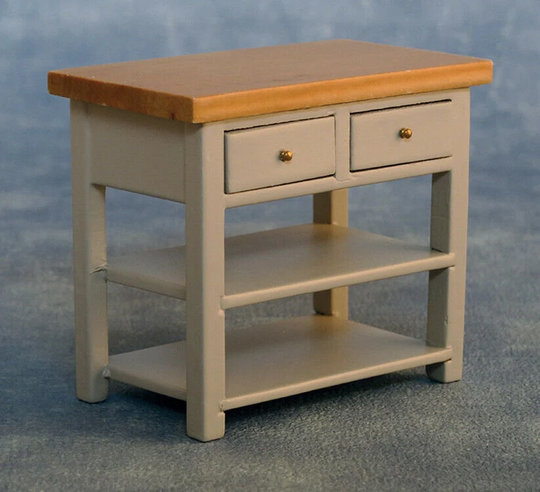 Dollhouse Miniature Shaker-style Sideboard Unit Grey & Pine