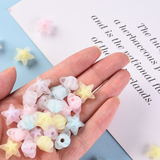 Colorful Pastel Color Star Beads Charm For Jewelry Making Acrylic Kid Bead Bracelets Jewelry Finding Bubblegum