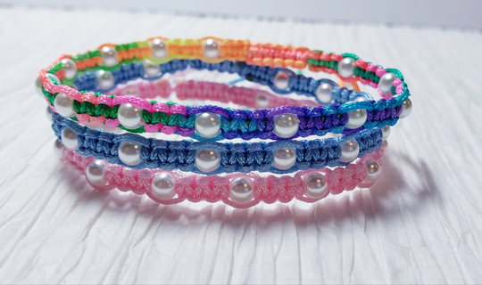 All Colors Available | Pearl Glass Beads Woven Lucky String Bracelet Macrame Friendship Good Luck Cute Gift Idea Handmade