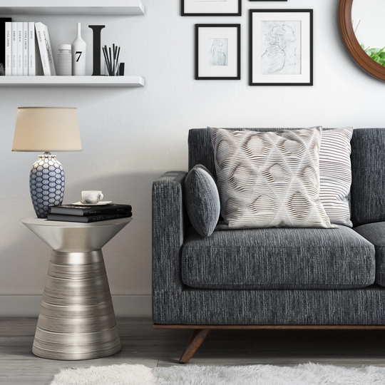 WYNDENHALL Bernhardt Industrial 18 inch Wide Metal Accent Side Table, Fully Assembled