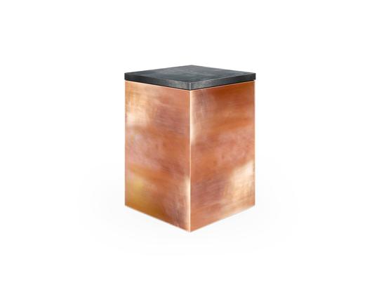 Copper Side Table Marble Top Nightstand Modern Cube End Minimalist Coffee Small Brass Industrial Design