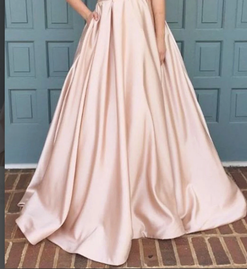 Blush Pink Maxi Skirt Bridesmaid Dress Womens Custom Engagement Wedding Prom Long Formal Ball Gown
