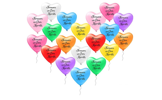 12 "Colorful Funeral Balloon Hearts Shape Balloons/9 Different Colors Memorial Balloons/Eco Friendly Balloon/Funeral Decoration