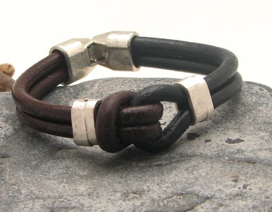 Men's Leather Braceletleather Bracelet, Men Jewelry, Gift For Him, Bangle Men, Boyfriend Present