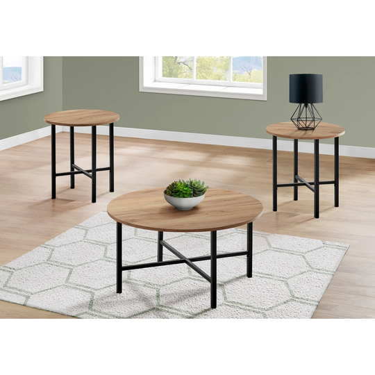 Golden Pine Table Set of 3