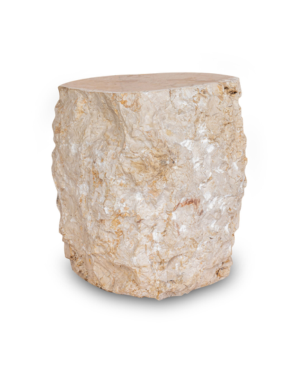 Marble Side Table Natural Light Block Bedside Table, Hammer Hit Edges Solid Stool Or End -Different Options Available