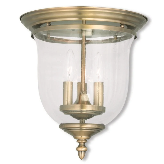Livex Lighting Legacy 3-Light Antique Brass Ceiling Mount