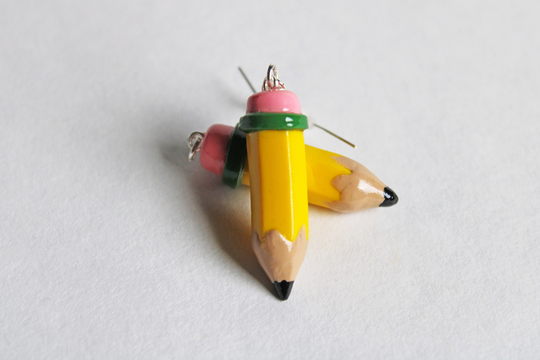 Mini Pencil Earrings, Back To School Teacher Earrings Polymer Clay Artist Accessories