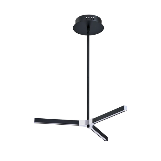 Stykx 3-Light LED Pendant in a Black and Chrome finish
