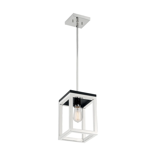 Nova Lighting One Light Pendant Cakewalk Polished Nickel / Black Accen - Exact Size