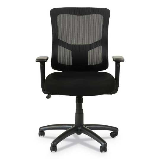 Alera Elusion Ii Series Mesh Mid-Back Swivel/Tilt Chair, Adjustable Arms, Supports 275lb, 17.51" To 21.06" Seat Height, Black