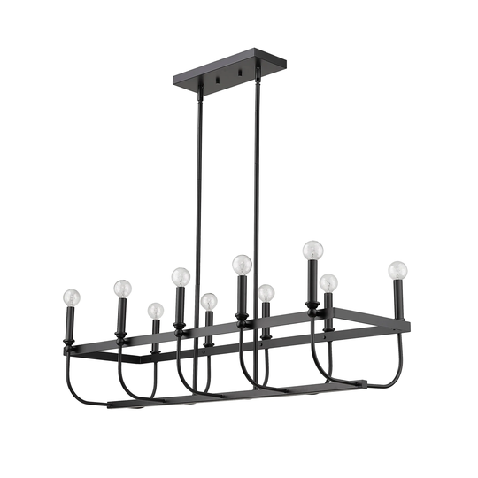 Beckett 10-light Matte Black Island Pendant