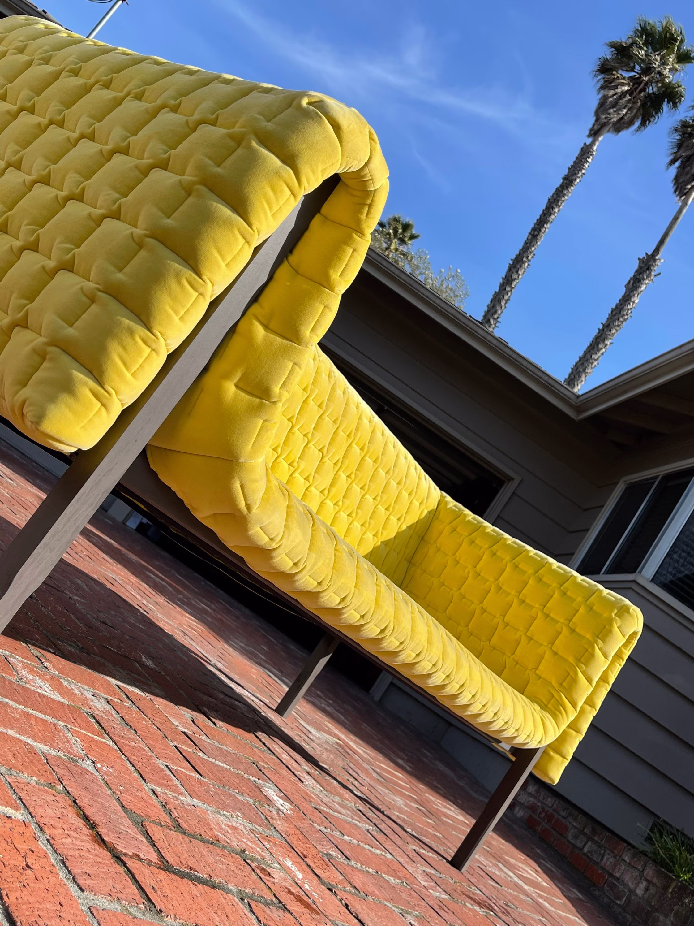 Ligne Roset Ruche' - Yellow Three Seater Sofa & Ottoman
