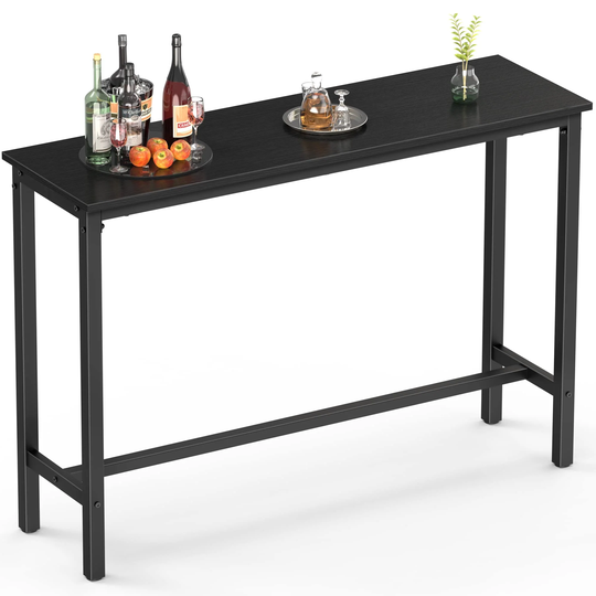 Bar Table, 53" Pub Table High Top Table Rectangular Bar Height Table Sofa Console Table Dining Coffee Table, for Narrow Space