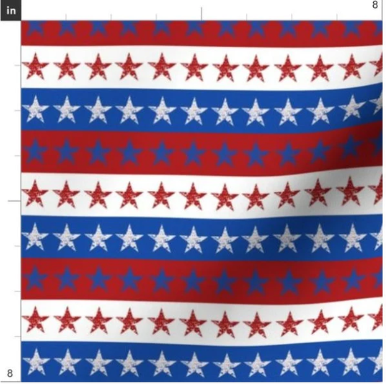 Distressed Stars & Stripes Fabric By The Yard | Patriotic Summer 4Th Of July Red White Blue Independence Day America