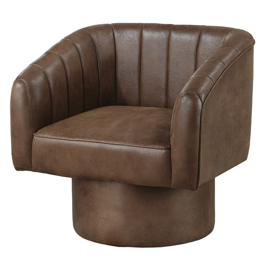 Poundex Round Base Swivel Accent Chair
