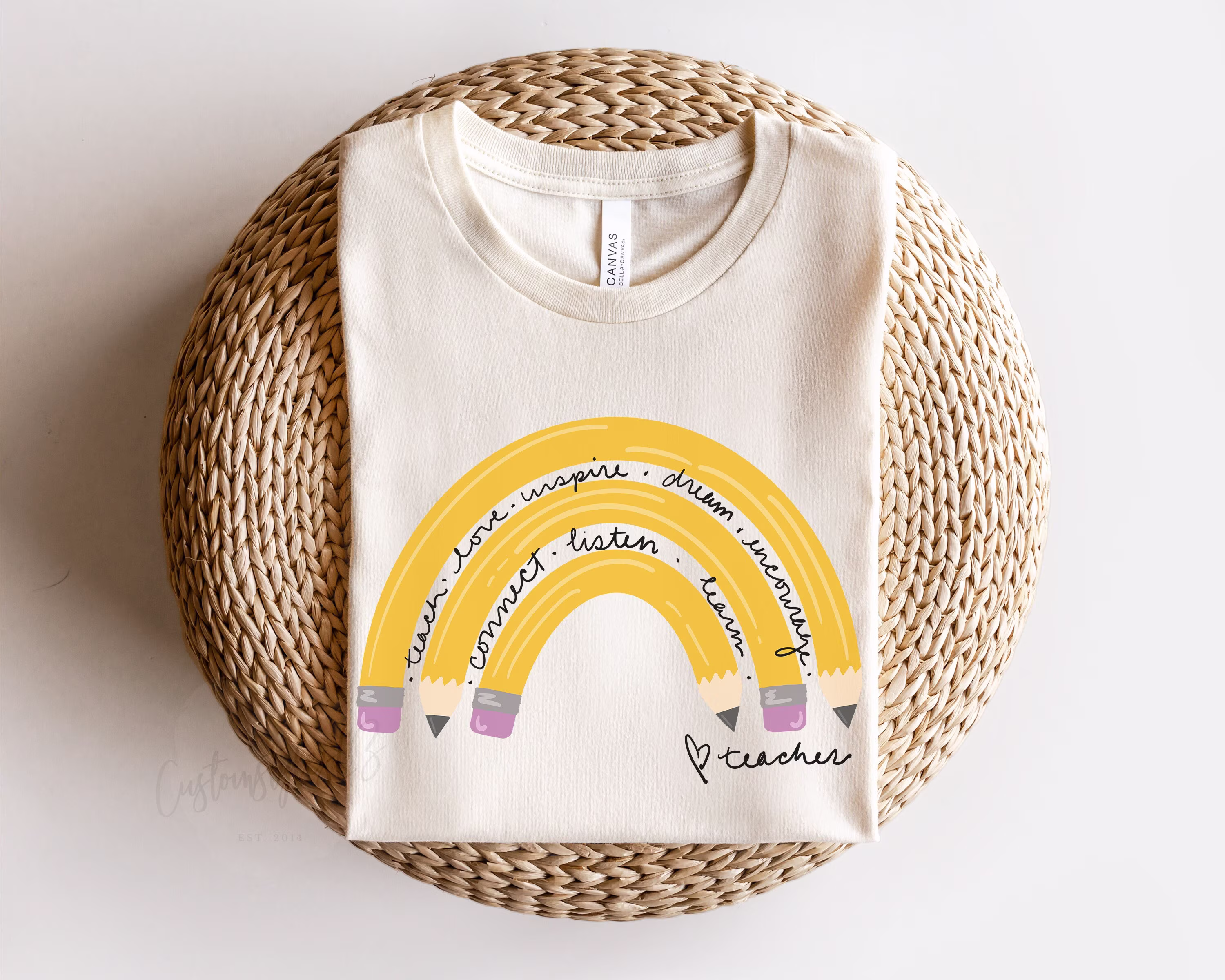 Teacher Rainbow Unisex Shirt, Gift For Teacher, Appreciation, Tshirt, Rainbow Pencil Shirt