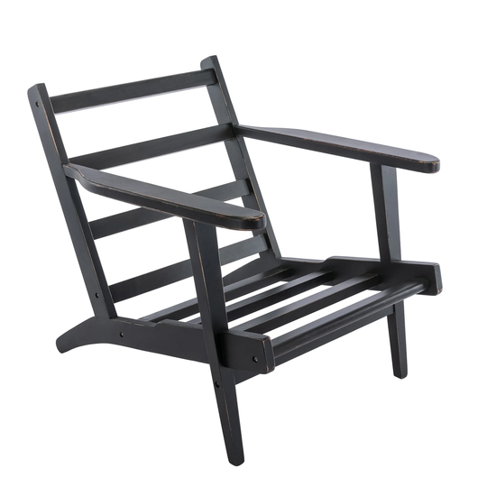Solid Wood Removable Cushion Arm Chair, Mid-Century PU Leather Accent Chair