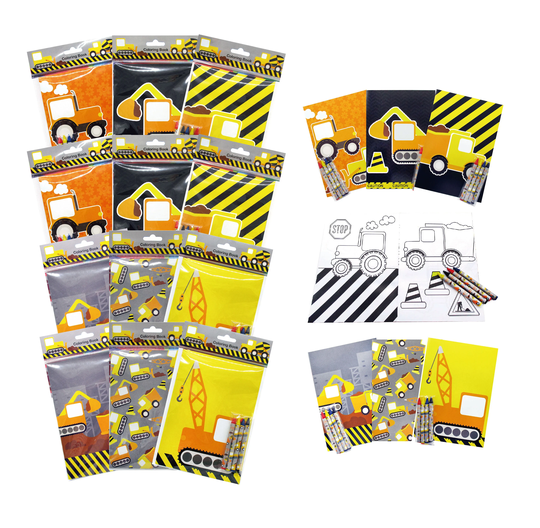 Construction Vehicles Coloring Books With Crayons Party Favors