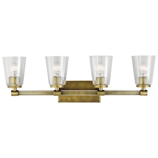 Kichler Lighting Audrea Collection 4-light Natural Brass Bath/Vanity Light