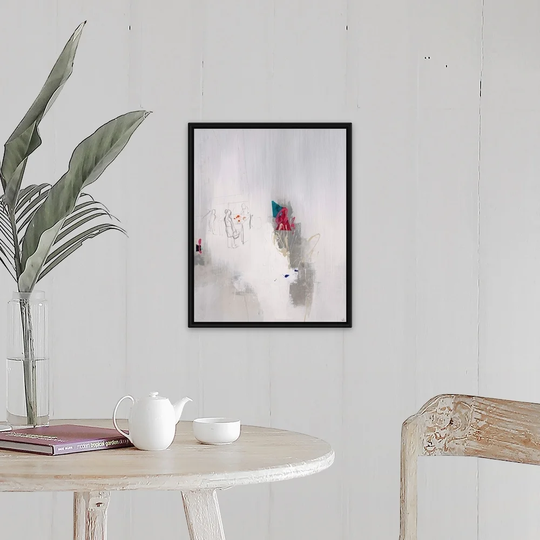 "Down the Street V" Black Float Frame Canvas Art