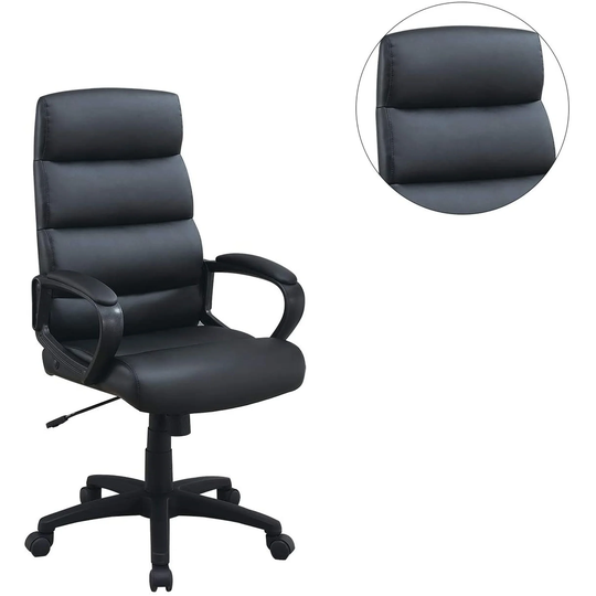Black Faux leather Cushioned Upholstered 1pc Office Chair