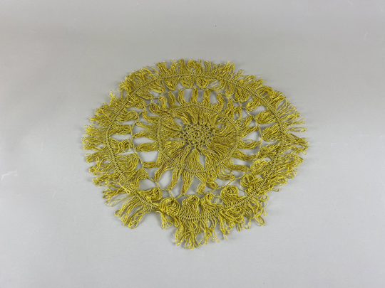 Hand Knitted Lace Coffee Table Or Tablecloth With Cotton Rope, Vintage Table Cover, Specially Green, Cover