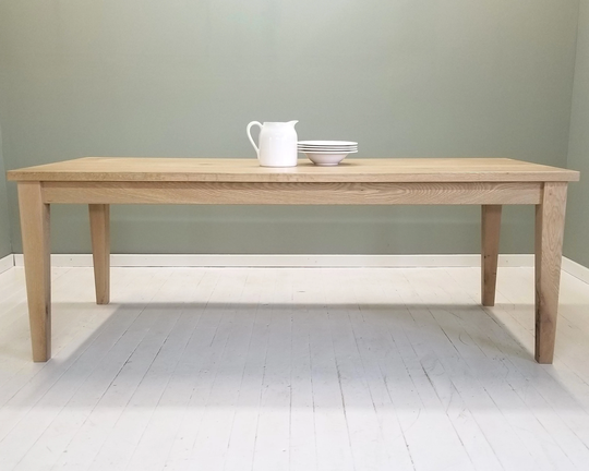 Esme Tapered Leg Dining Table With A Plank Top in Natural White Oak