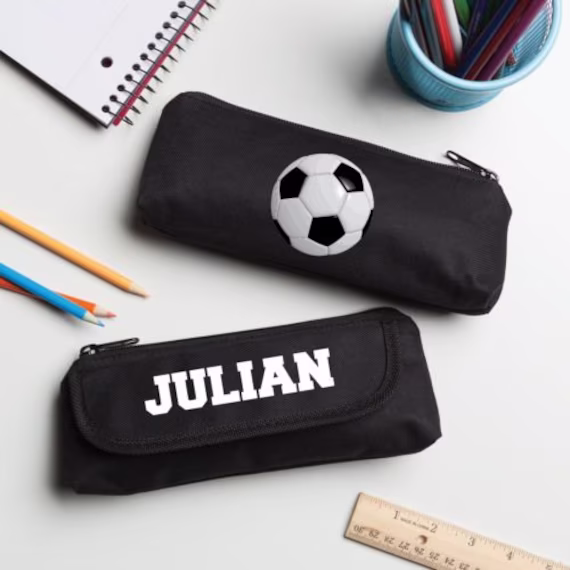 Soccer Star Personalized Pencil Case, Customized Kids Pencils Pouch, Back To School Supplies
