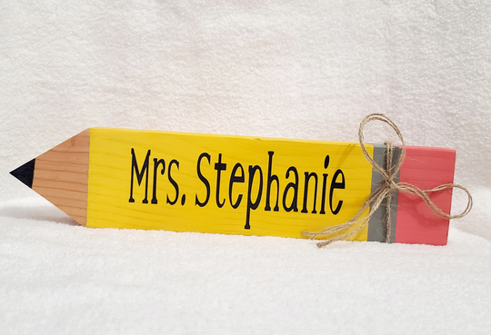 Teacher's Gift Wooden Pencil Teacher's Desk Decor Rustic Name Personalized End Of The Year Class Room Custom