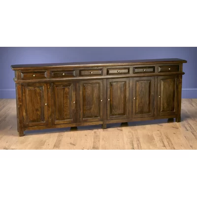 Gything 95" Wide 6 Drawer Mango Wood Sideboard