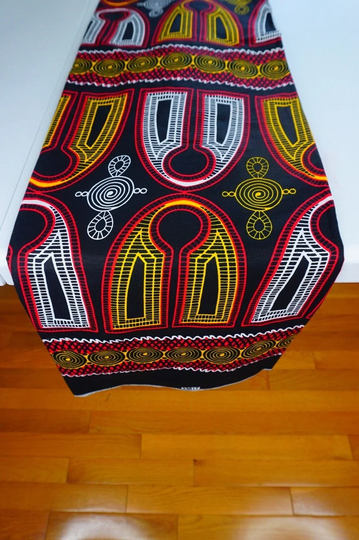 African Table Runner, Atoghu Toghu Ndop Cotton Ankara Print, Bamenda Bamileke, Cameroon Traditional Wedding Party, Geometric Boho Home Decor