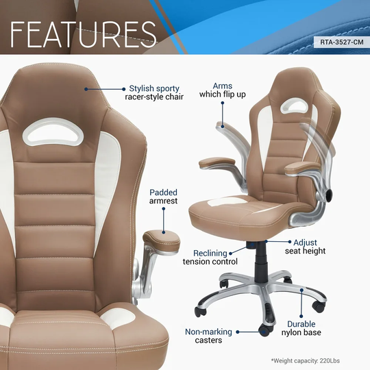 Office Chair with Flip-Up Arms