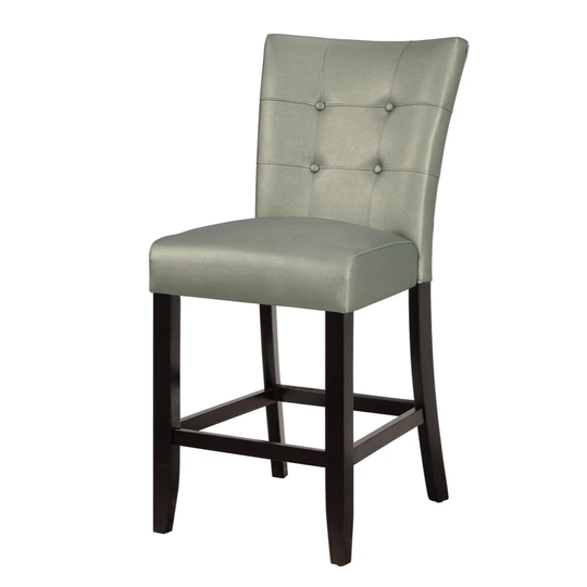 Wood & Polyurethane High Chair, Grey, Set of 2