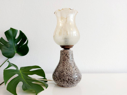 Vintage Table Lamp/Mid Century Ceramic Glass Retro Desk Bedside Lamp Nightstand Light Sidelight Space Age