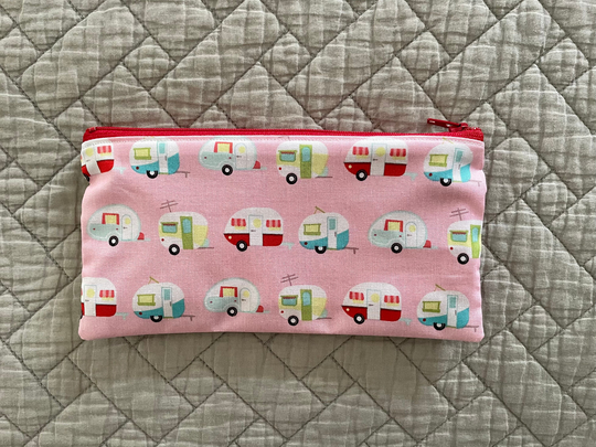 Camper Midsize Zipper Pouch, Pencil Camping Lover Gift, Thank You Makeup Accessory Bag