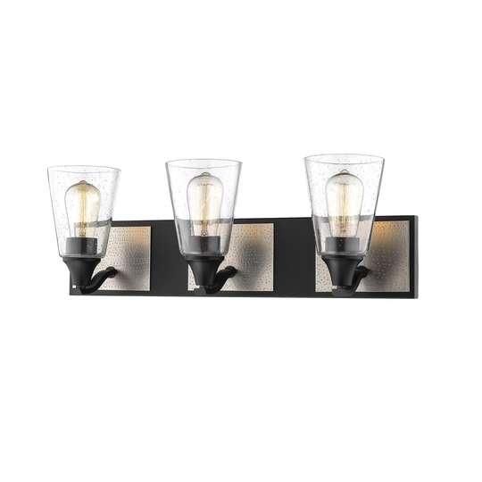 Millennium Lighting 3 Light Matte Black/Brushed Pewter Bathroom Vanity Light