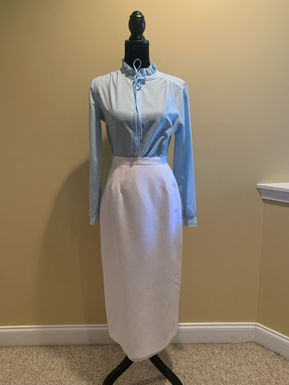 White Straight Pencil Skirt Vintage Michelle Union Made