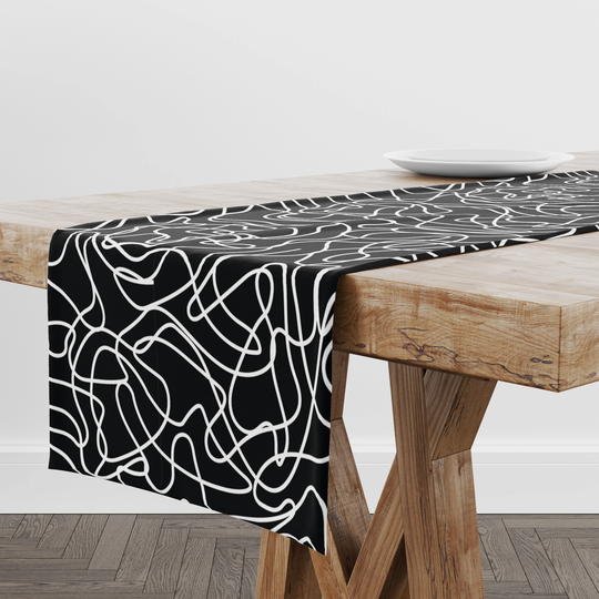Table Runner Artistic Waves | Unique Design Decor High Quality Textile & Print Made in Eu