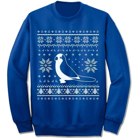 Monk Parakeet Christmas Sweater Sweatshirt. Ugly Xmas Sweater. Bird Owner