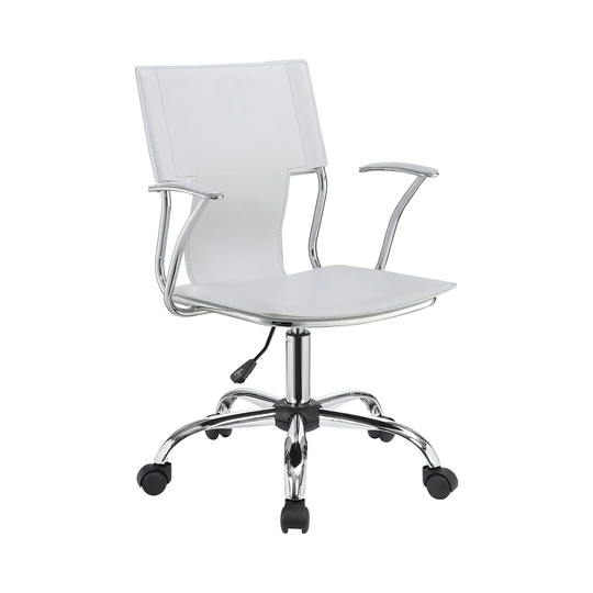 Adjustable Height Leatherette Office Chair in White